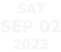 sat Sep 02 2023